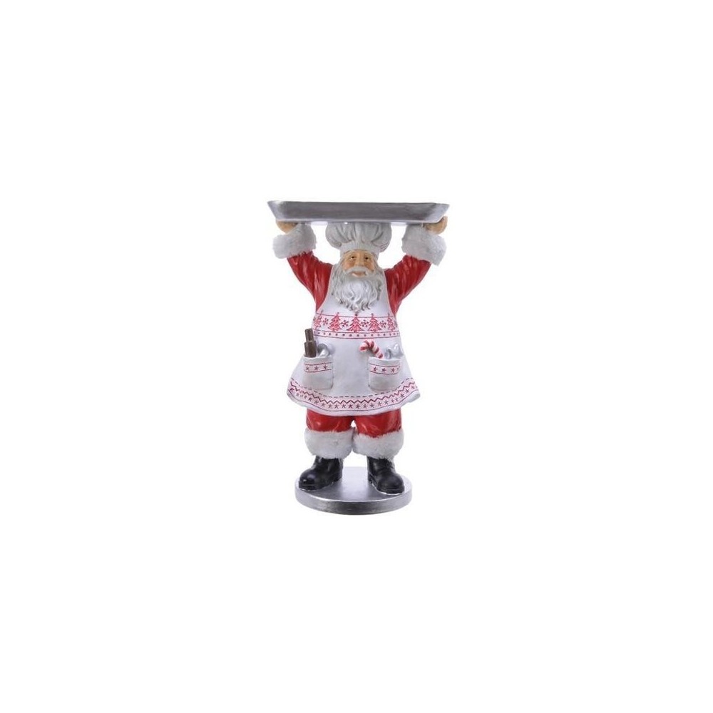 BABBO NATALE CON VASSOIO ROSSO